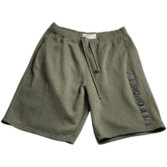 Abercrombie & Fitch Green Fleece Shorts, L - Picture 3 of 6